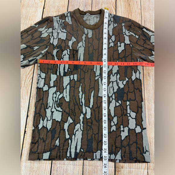 Vintage 80s Camo Trebark Single Stitch Pocket T Shirt Youth Large - Picture 3 of 6